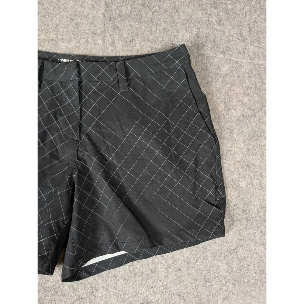 Nike Golf Dri-FIT Shorts Mens Black White Grid Geometric Athletic 6086